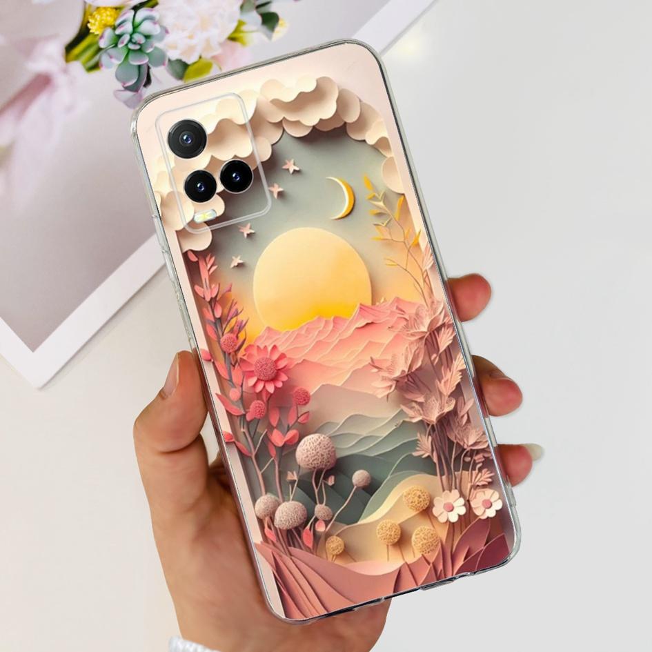 For Vivo Y33s V2109 Case Y21 2021 V2111 Cover Fashion Flower Soft Clear Silicone Slim Fundas For Vivo Y21t Y33t Y21a Y21s Bumper