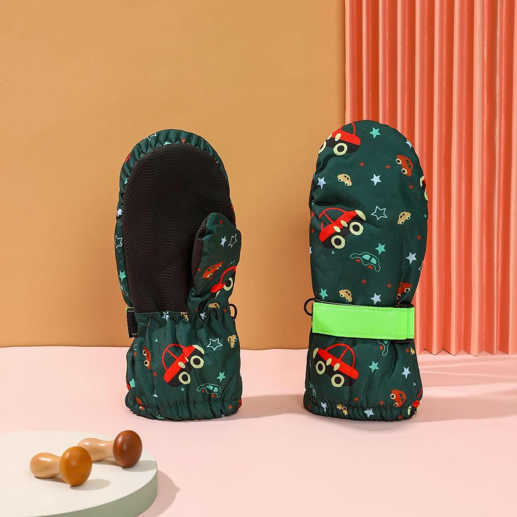 Fun Print Children's Ski Mittens - Waterproof, Windproof, Warm & Cute for Boys and Girls