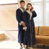 European Plus Size Flannel Nightgown & Coral Fleece Bathrobe - Winter Collection for Couples