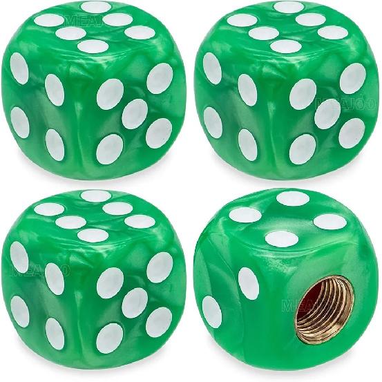 4PCS Pearl Pattern Dice Tire Valve Stem Caps Universal Tire Valve Stem Covers for Cars, SUV, Trucks, Bikes, Motorcycles Bicycles