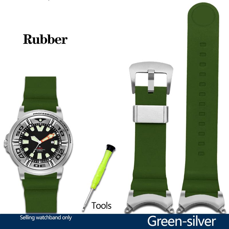 Новый резиновый ремешок для часов Citizen BJ8050 BJ8050-08E, нержавеющая сталь, ушки, маленький/маленький монстр, модифицированный силиконовый ремешок для часов