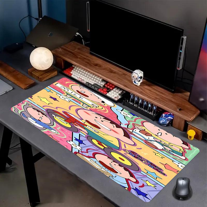 Crayon Shin Print Mouse Pad, Anti‑Slip Desktop keyboard Mat, for PC Laptop Gaming Working Daily Use, Cool Festival Surprise Gift