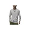 Wordmark Solid Round Neck Sports Long Sleeve T-Shirt Men Tops Sail-White FJ0703-133