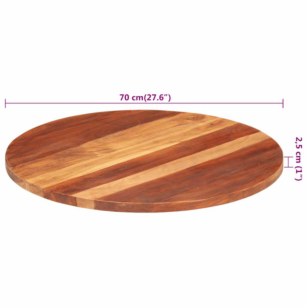 Solid Acacia Wood Table Top Round 25 27 mm Thick 70 cm