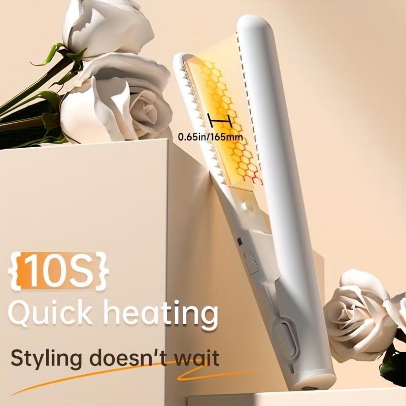 2-in-1 Straightener and Curler, USB-powered Mini Shaper, Dual-use, Anti-scalding, Portable Travel, Frizz Free, Shinier and Smoother