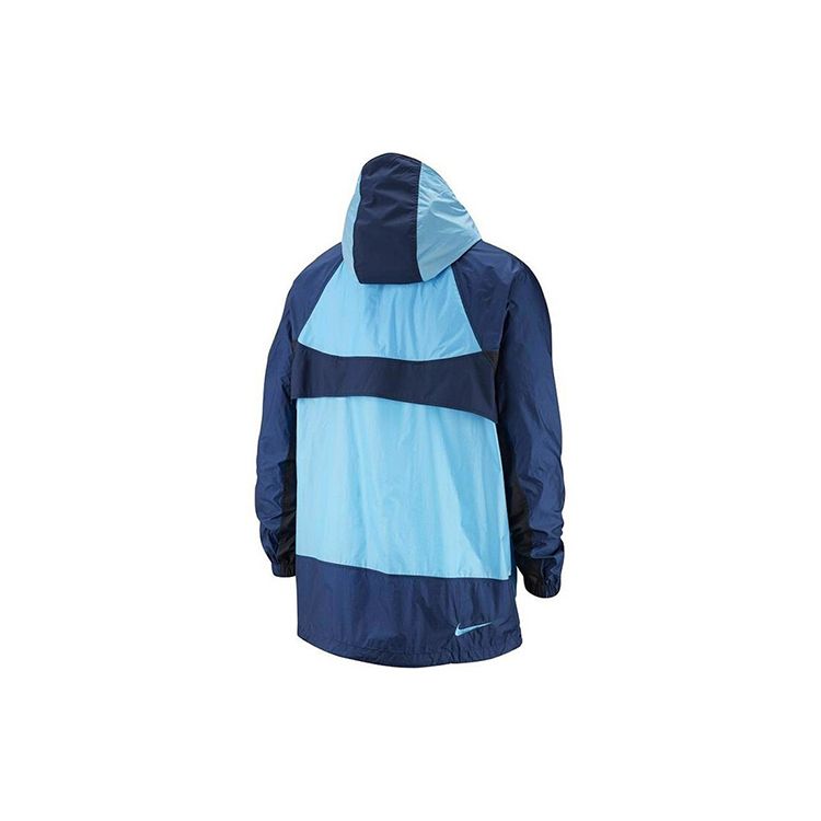 Nike Тканая куртка с капюшоном с цветными блоками и полумолнией, мужская верхняя одежда, синяя BV5386-412