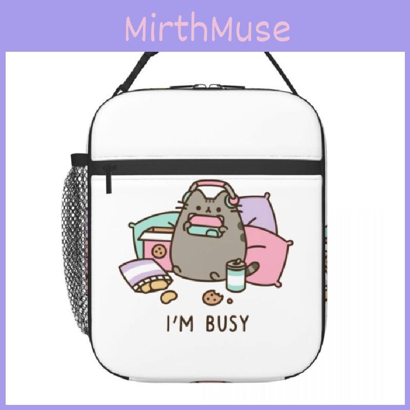 Портативный ланч-бокс Pusheen Cat, многофункциональная термосумка-холодильник для еды с термоизоляцией