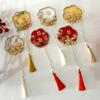 Bride Wedding Handheld Group Fan Decoration Handmade Chinese Vintage Flower Fan Photography Ornaments
