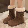 Зимние зимние меховые теплые ботильоны на плоской подошве замшевые женские туфли брендовые дизайнерские плюшевые хлопковые ботинки челси новые повседневные ботинки женские