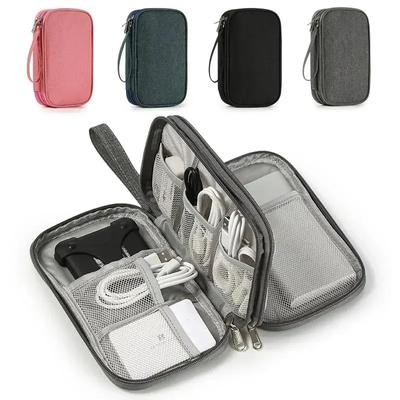 Сумка для хранения портативных цифровых аксессуаров, многосетчатый USB-кабель для передачи данных, сумка-органайзер для зарядки офисной гарнитуры