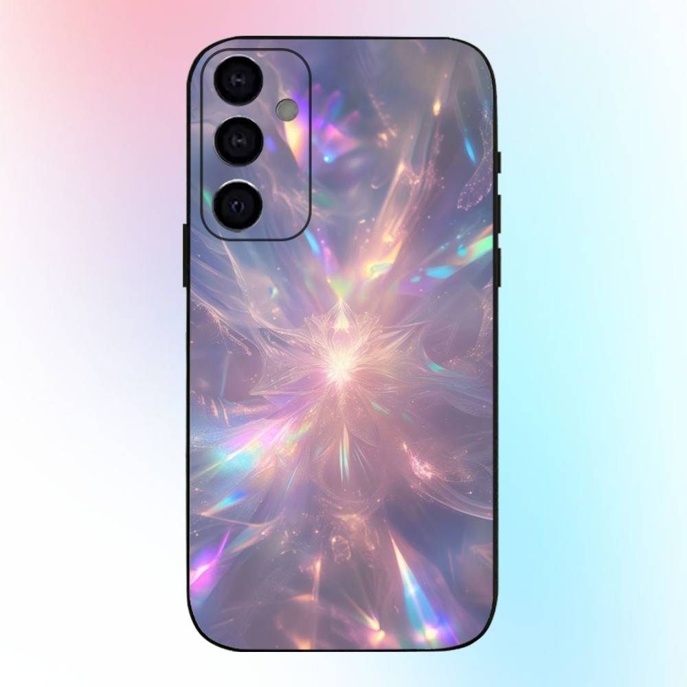 Радужный голографический переливающийся чехол для телефона Samsung Galaxy A73, A72, A71, A70, A53, A52, A51, Другие Мягкий черный чехол