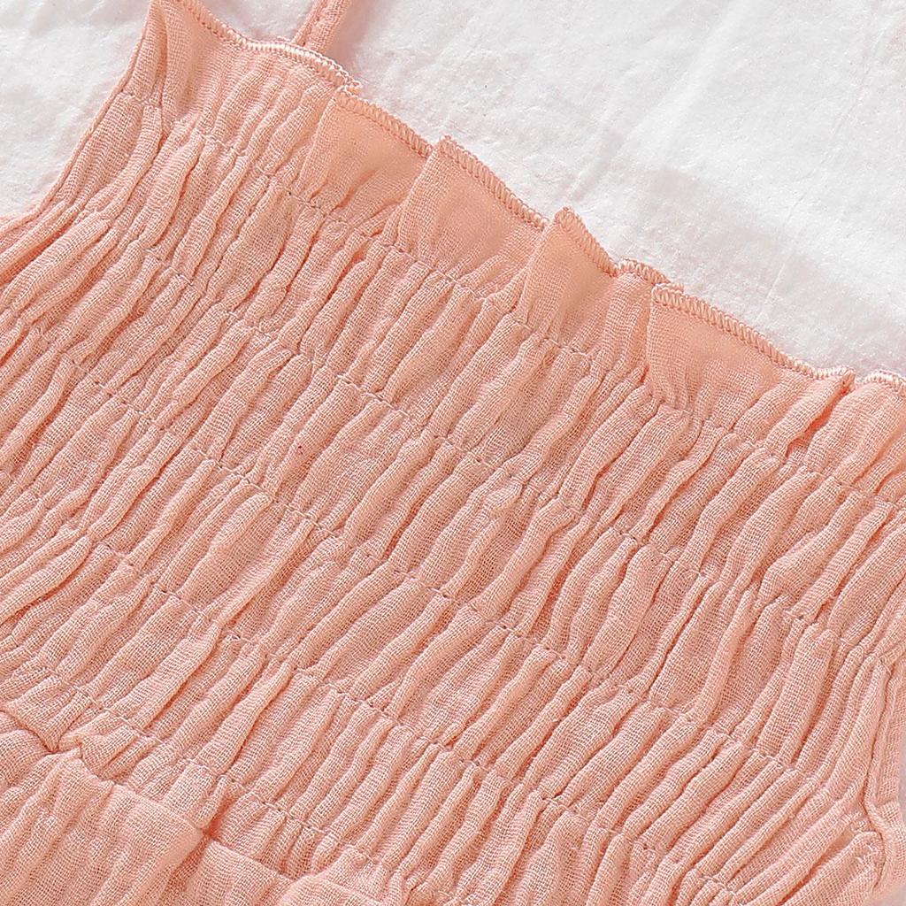 Newborn Baby Girl Clothes Sleeveless Solid Color Strap Romper Jumpsuit One Pieces Outfits Sunsuit Clothes