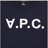 A.p.c. VelveT Logo STandard Grand T shirT M26384 Tiq Dark Navy Ecru
