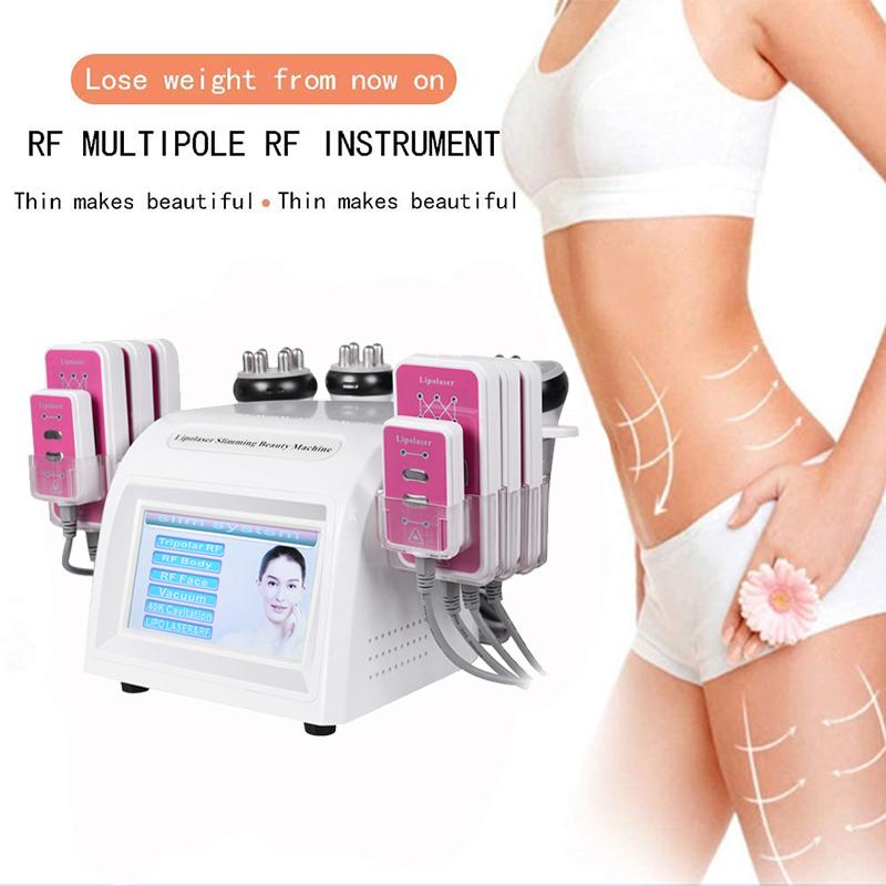 6 в 1 RF радиочастотный спа-шейпер для тела и лица 40 К машина для похудения вакуумный липо-лазерный кавитационный прибор инструмент для сжигания жира