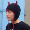 Little Devil Hat Earflap Hat Knit Devil Hat Earflap Beanie Y2k Devil Horn Hat Beanie Funny Hat Y2K Beanie