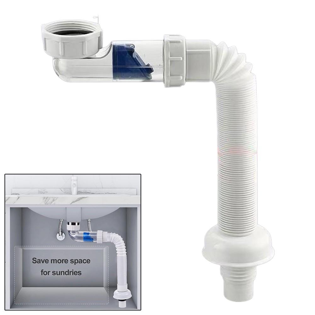 360 Degree Rotating Sink Waste Water Pipe Compatible with Standard Sinks