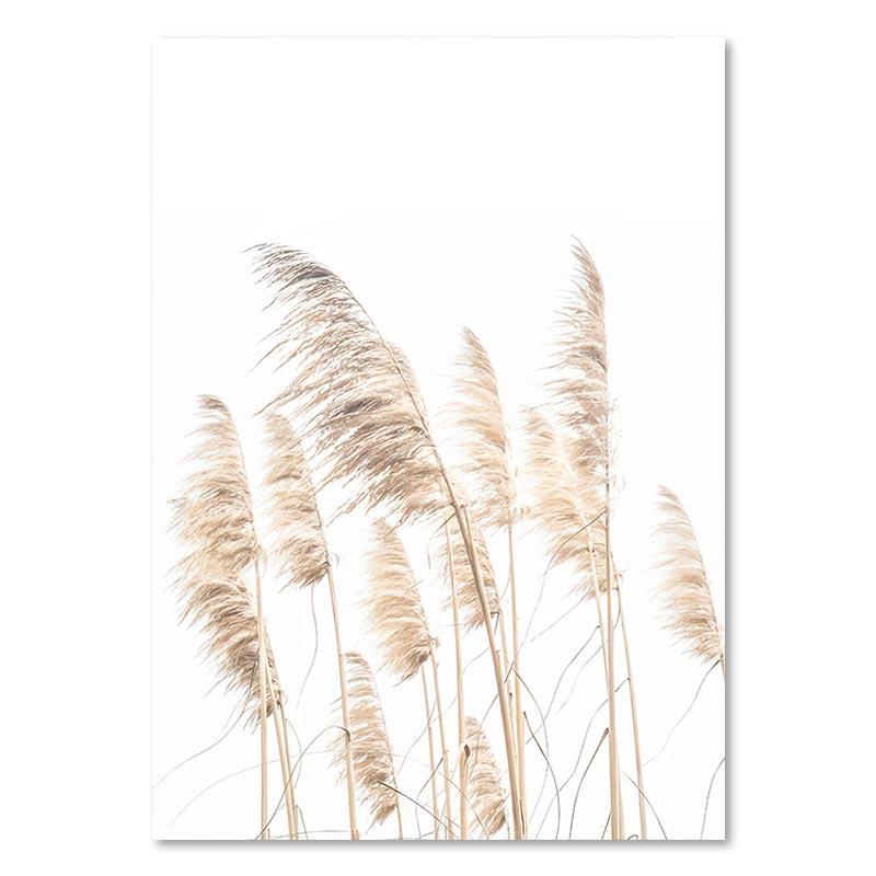 Скандинавский бежевый цветок, трава, холст, картина, пейзаж, картина, минималистичный настенный художественный постер, пейзажный принт, современный декор для дома, комнаты