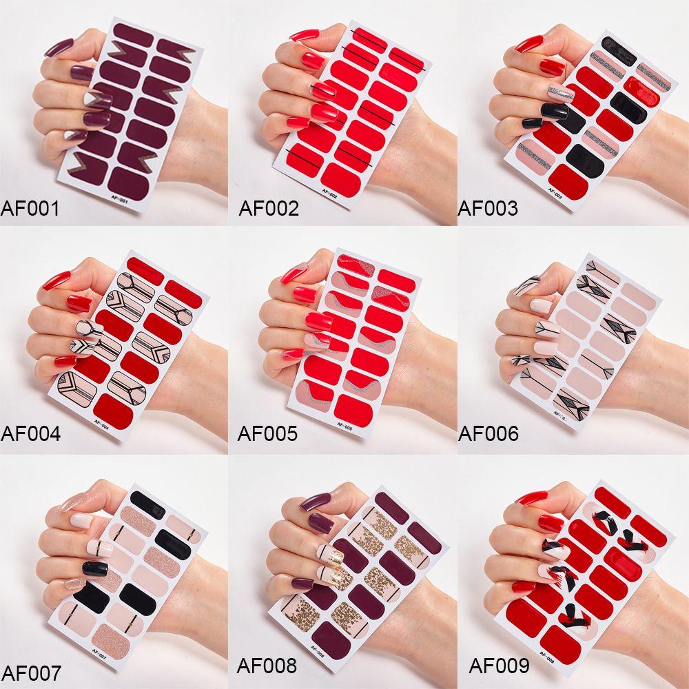Women Girls Press On Nail Manicure Nail Polish Strips Nail Art Decal Full Nail Wraps Nail Stickers