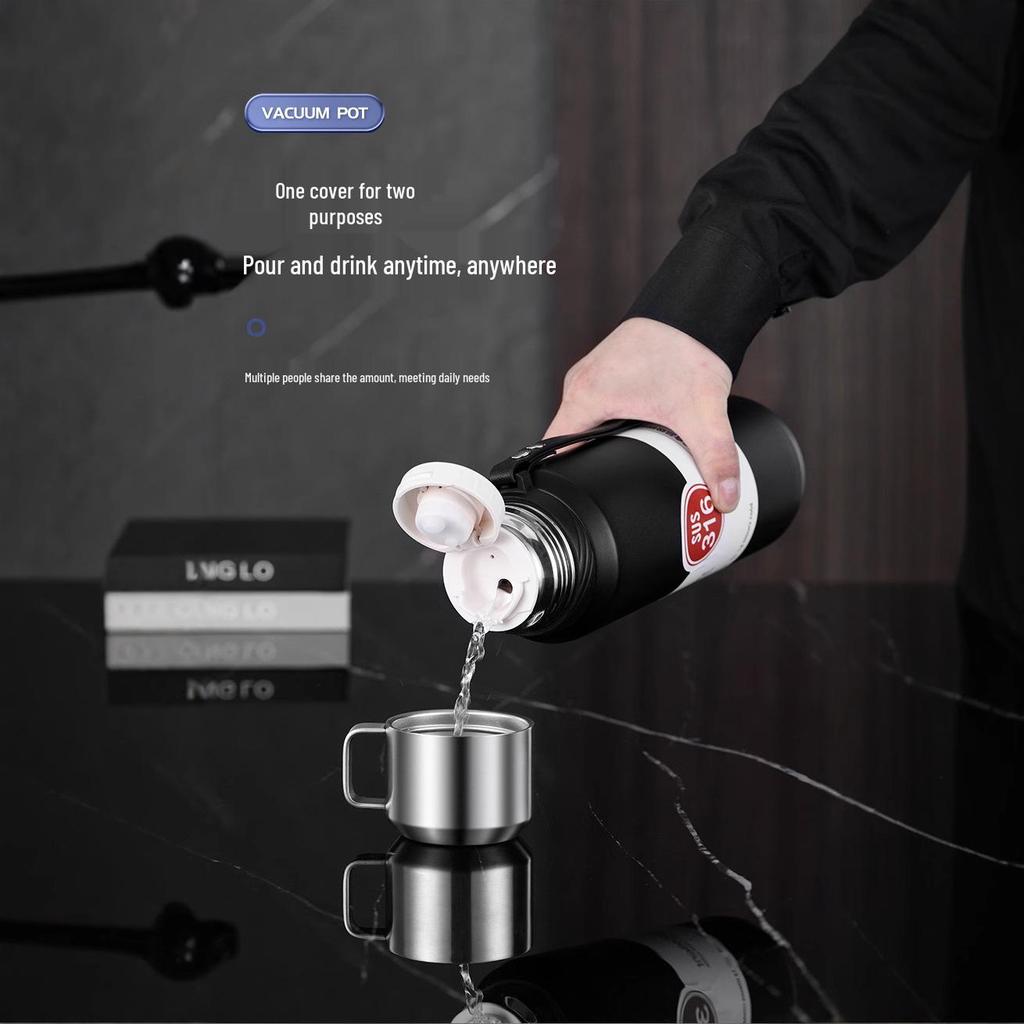 Термобутылка из нержавеющей стали 316 большой вместимости с разделением чая и воды для мужчин и женщин - Идеально подходит для путешествий на автомобиле и занятий спортом