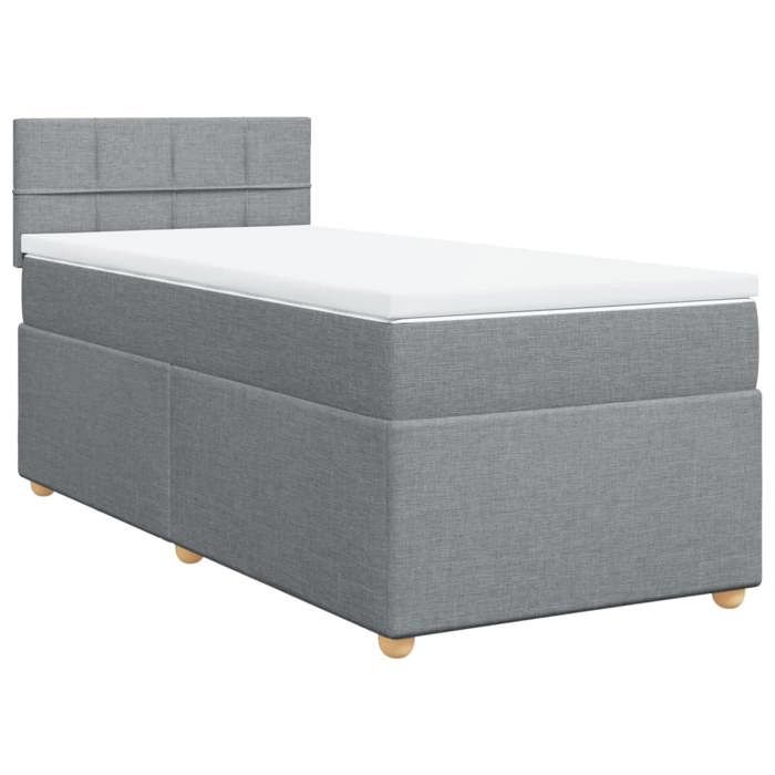 Maison Exclusive - Sommier à lattes de lit avec matelas Gris clair 100x200cm Tissu