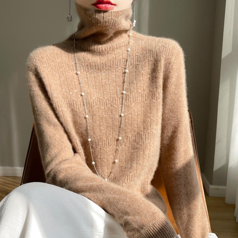 Женский свитер 100% шерсть MODERN NEW SAGA водолазка вязаный пуловер толстые зимние джемперы женские вязаные топы