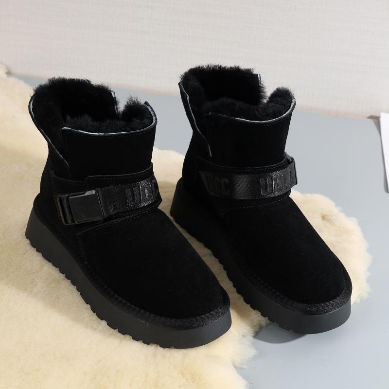 Модные женские зимние ботильоны однотонные уличные 2024 высококачественные зимние теплые короткие плюшевые плоские ботинки с обувью Botines De Mujer