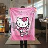 1 шт. Фланелевое одеяло с милым принтом Hello Kitty, Высокое качество, Для всех сезонов, Декор для дома, Тепло и уют, Идеально для рождественских подарков