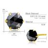Earrings K18 Black Diamond Total 1ct 6 Prongs Gold [Lara Christie] Le56-0017-yg