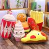 Cartoon Snacks Pillow Expression Pack Hamburger Grilled Sausage Popcorn French Fries Bread Ice Cream Doll Plush Toy