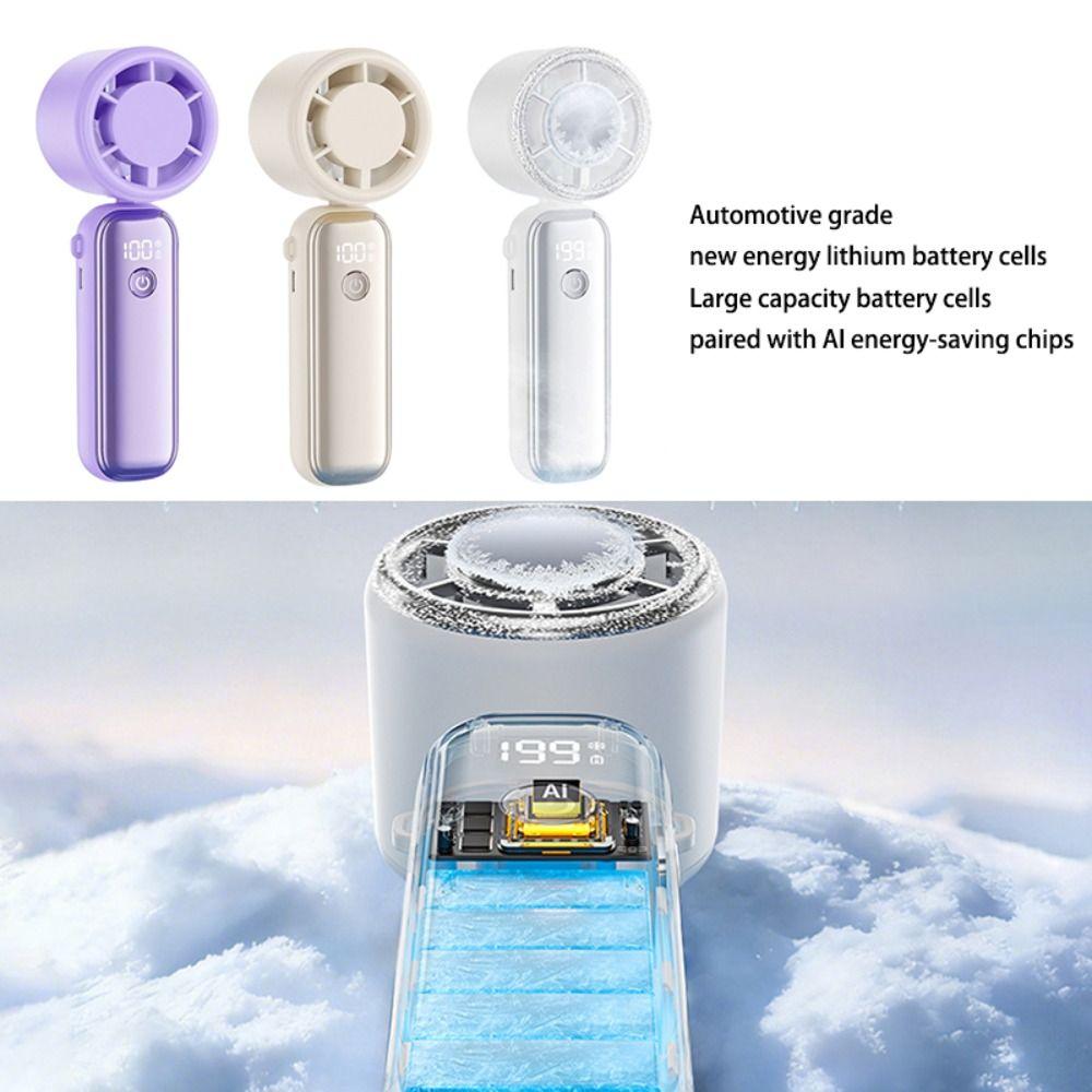 USB Rechargeable Mini Handheld Fan Ultra-Quiet Small Electric Fan Cooling and Ice Pack Fan Travel
