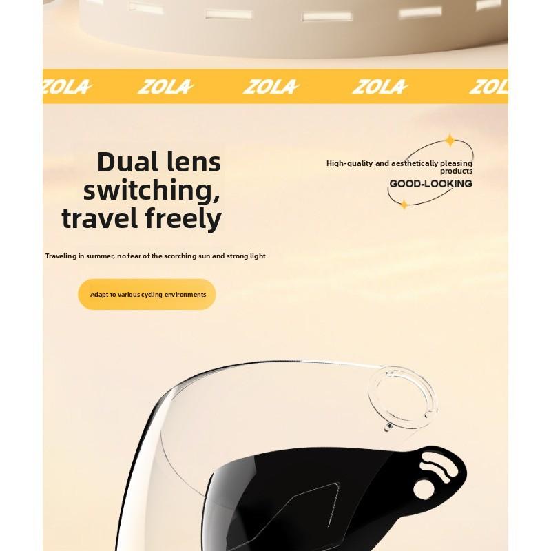 Helmet Electric Car Women's 3c Summer Helmet Double Lens Model with Ear Protection and Sun Protection Class A Riding 3C Certified Battery Car Sunshade