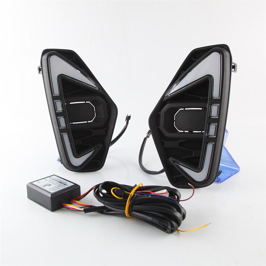 2x LED DRL Daytime Running Light Fog Turn Signal Lamps For Nissan Navara 2020-22