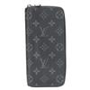 Used Purse Zippy Wallet Vertical M62295 Monogram Eclipse Black Gray Zip Around