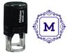 Printtoo Square Swirl Border Alphabet M Monogram Initial Self Inking Rubber Stamp Office