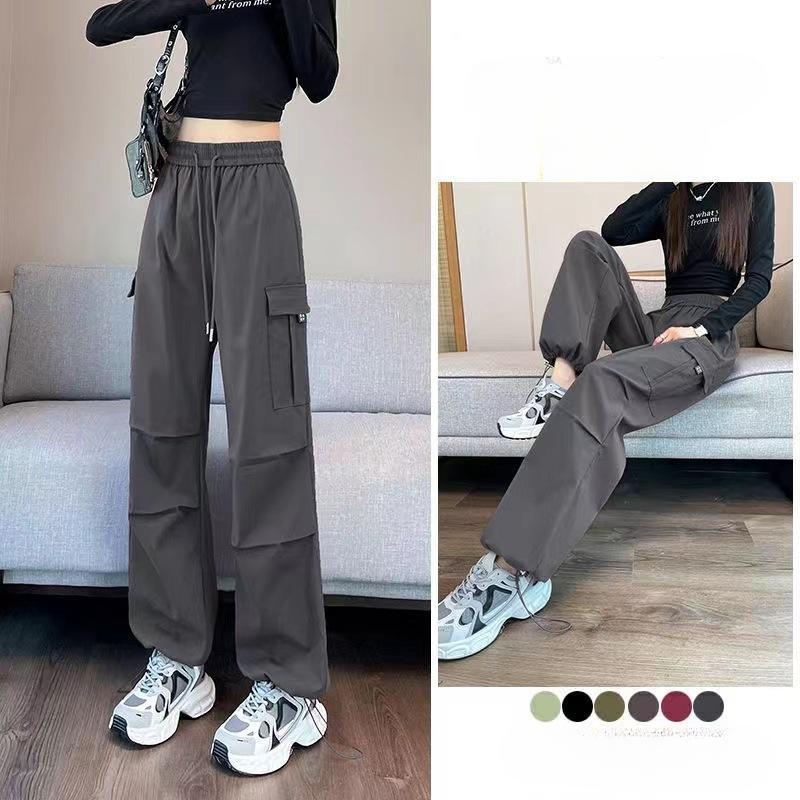 Летний ретро комбинезон повседневный прямой свободный с высокой талией брюки женские