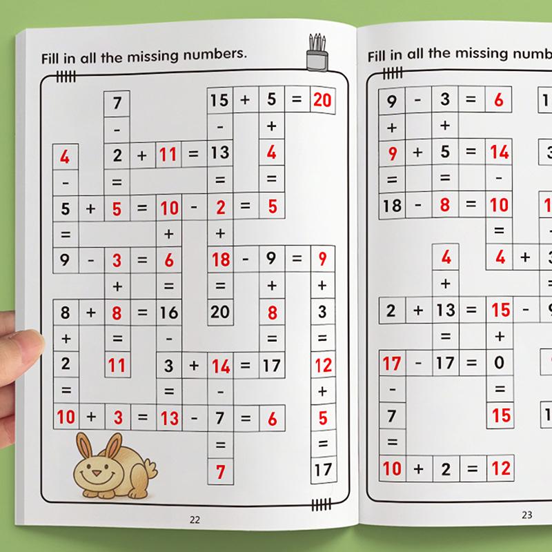 Рабочая тетрадь по математике для детей 5-8 лет Математика:Математические кроссворды Сложение и вычитание Рабочая тетрадь
