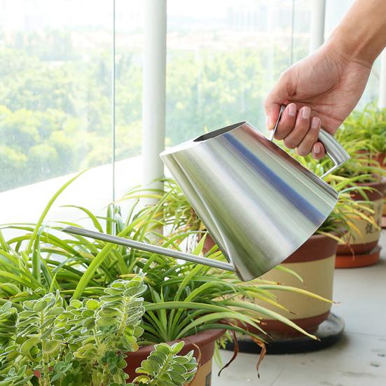 Лейка большой емкости, 900 мл, многоразовая, металлическая, из нержавеющей стали, с длинным носиком, лейка, садовые принадлежности