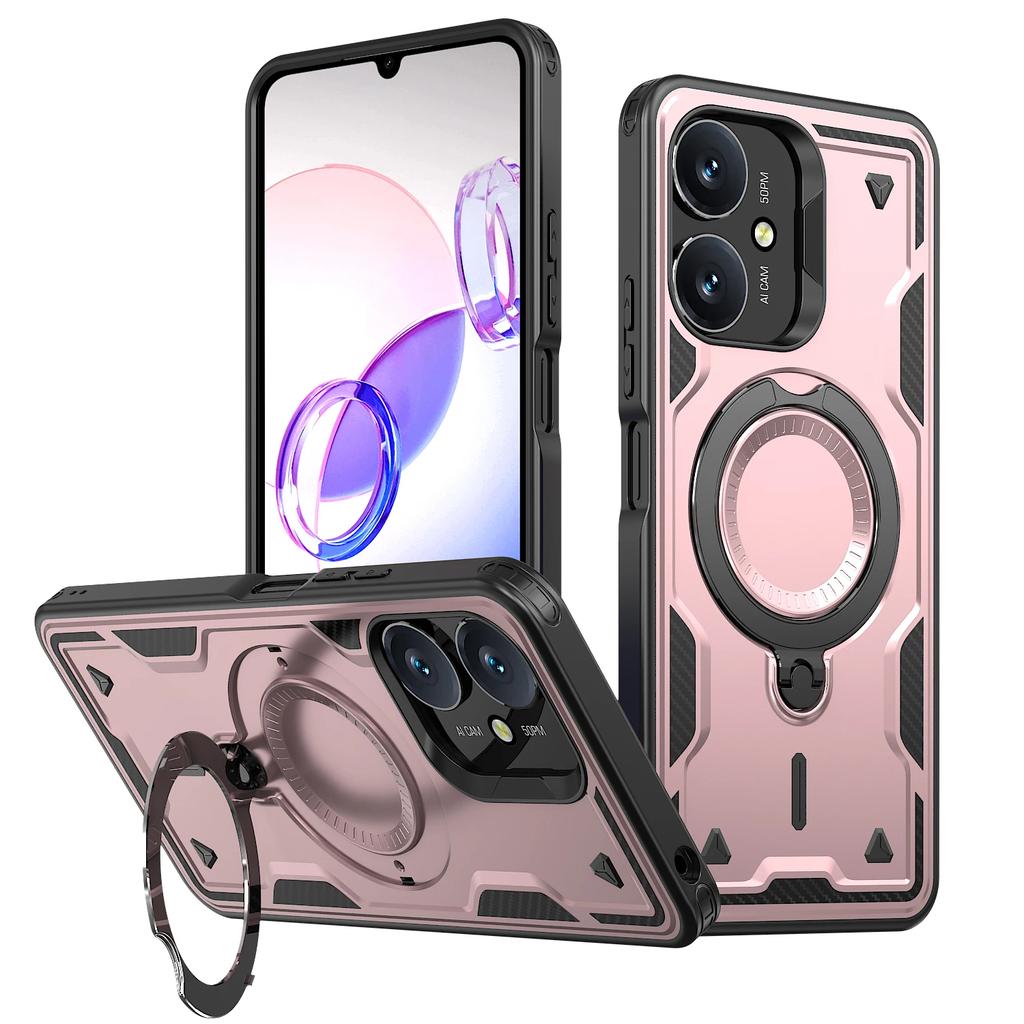 Для Xiaomi Redmi 13C 12C 11A Poco C65 C55 4G Чехол Военная броня Противоударный Вращающаяся на 360° подставка-кольцо ТПУ Пластиковая крышка для телефона