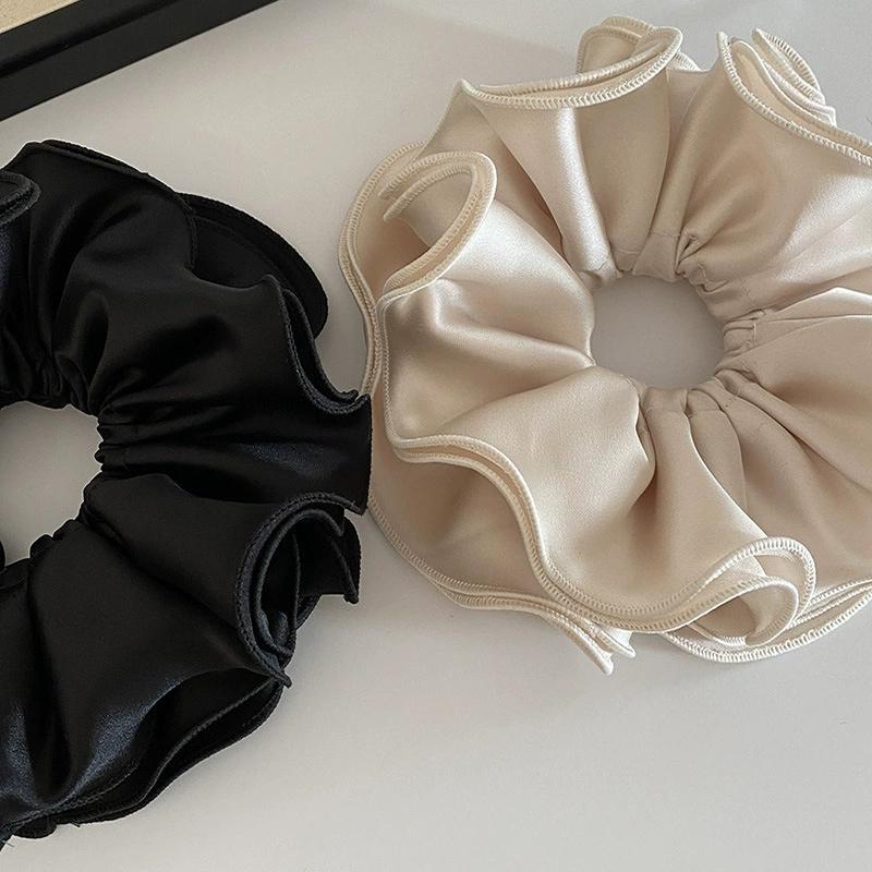 Four Layer Satin Pleated Fungus Edge, Large Intestine Hair Loop, Tied Hair Accessories, Headband, Floral Girl