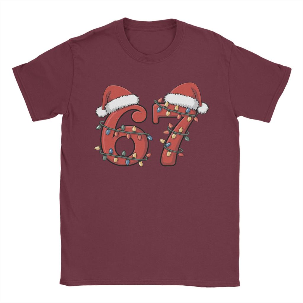 Christmas Number 67 Xmas Men's T Shirts  Novelty Tee Shirt Short Sleeve Crew Neck T-Shirt Cotton 6XL Tops