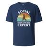 SocialDistancingExpert Уличная Смешная Футболка Для Мужчин Модная Повседневная Свободная Хлопковая Одежда С Круглым Вырезом Дышащая Футболка Хип-Хоп Футболки