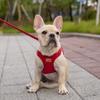 Dog X-type Suede Small Dog Medium-sized Dog Chest Strap Harness + Lead Leash Set, Red