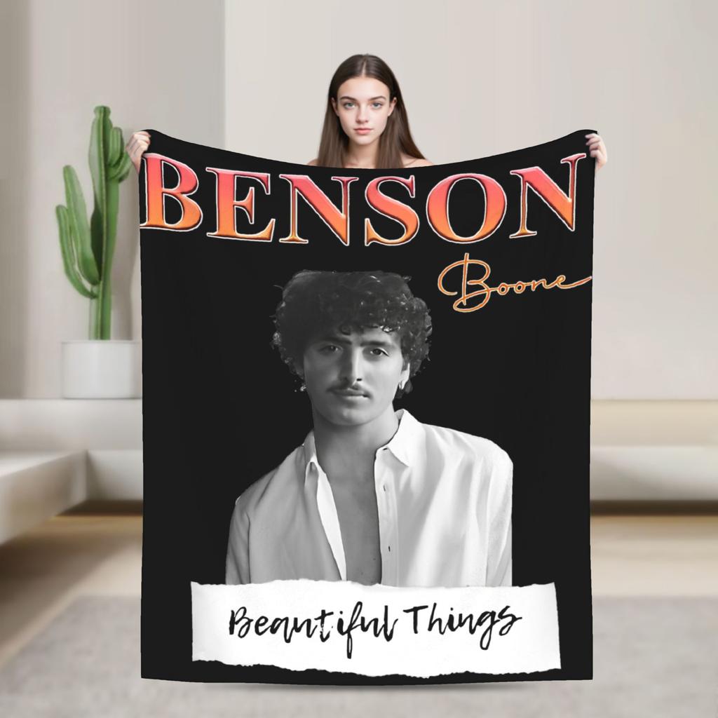 Benson Boone Tour Blankets Flannel Novelty Warm Throw Blanket for Bed Sofa Textile Decor