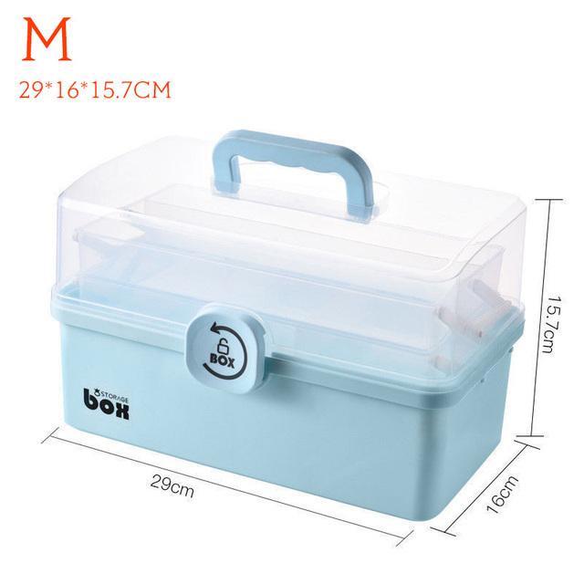 Portable 3 Layers First Aid Kit Medicine Storage Container Large Capacity Family Medicine Organizer Box Family Emergency Kit Box