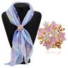 Silk Scarf Buckle Korean Version Fashion Personality Exquisite Versatile Diamond Flower Three Ring Silk Scarf Buckle Women