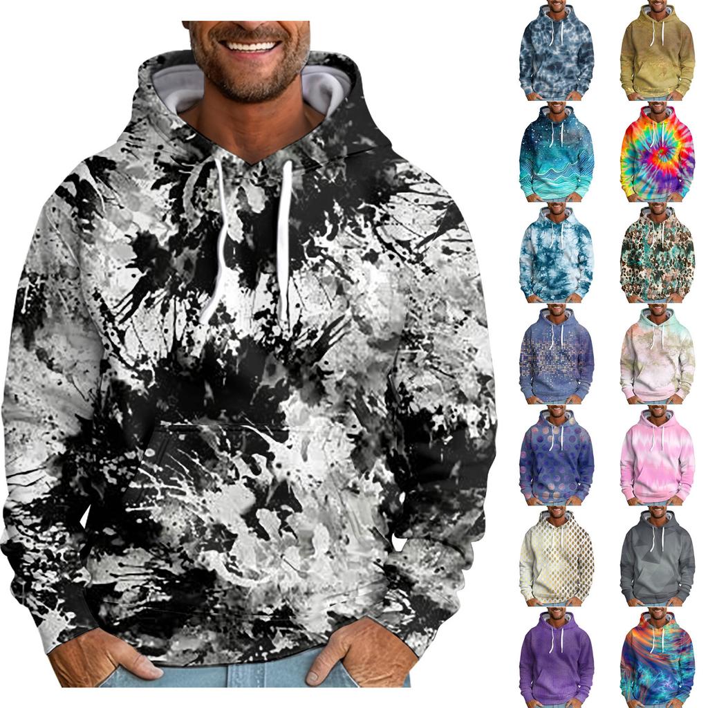 Мужская свободная толстовка с капюшоном с принтом, мужская повседневная модная спортивная толстовка