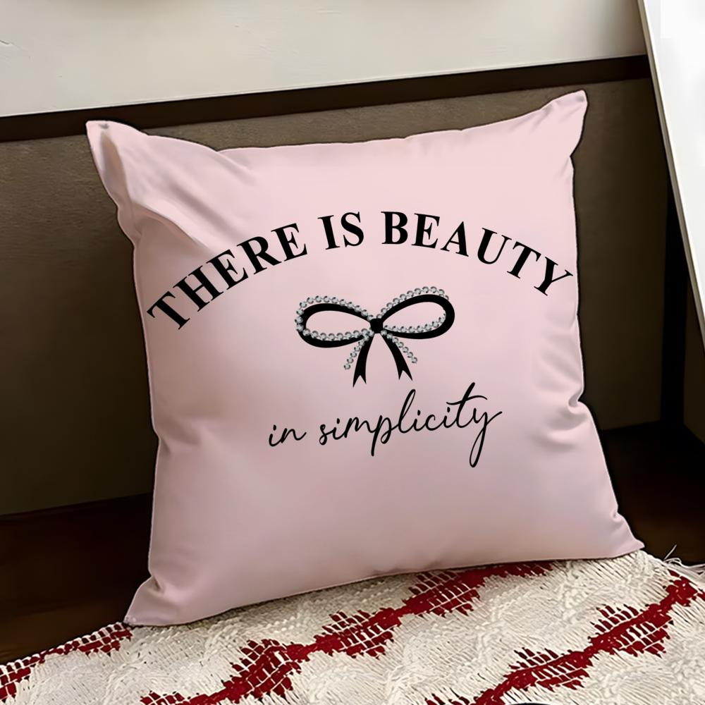 Korean TTrendy Bow Cushion Cover Reversible Soft Durable Pillow Cover Home Car MultiScene Use for Daily Comfort