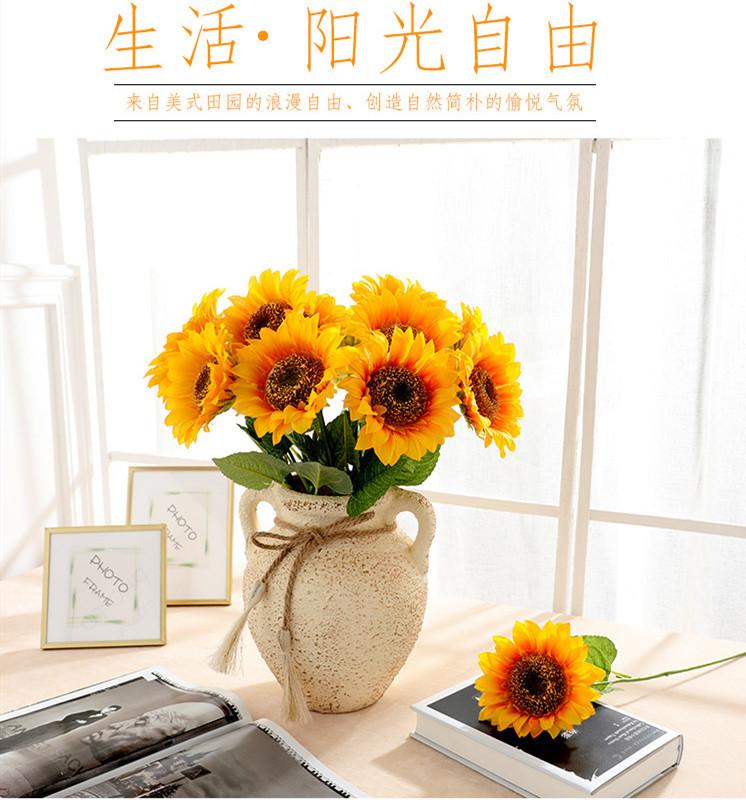 Sunflower fake flower single branch large flower head home living room decorative flower