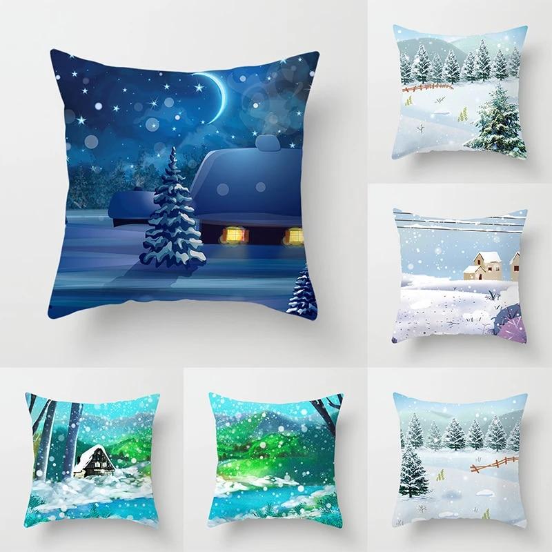 Christmas Home Pillowcases Christmas Printed Bed Home Decoration Cushion Covers Christmas Decorative Pillowcases
