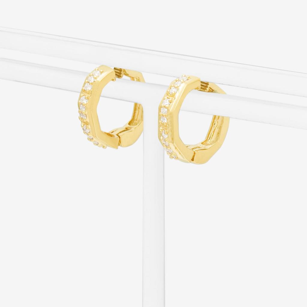 ESTELLE [Official] Women's Silver Earrings with Yellow Gold Plated Cubic Zirconia (Product Code: 0776-0071-0000-0000)